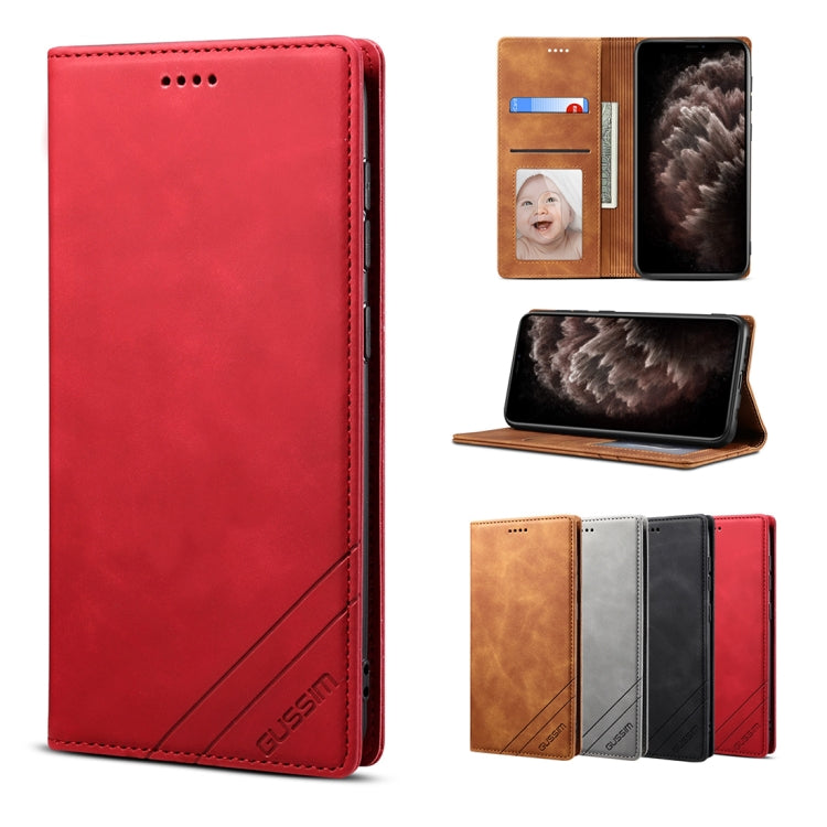 For iPhone 11 Pro Max GUSSIM GS-001 Business Style Horizontal Flip Skin Feel PU Leather Case with Holder & Card Slots & Wallet & Photo Frame (Red) - HoMEdemic™ 
