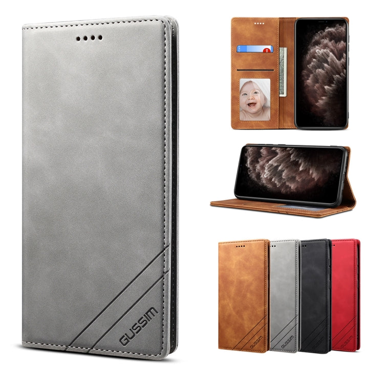 For iPhone 11 Pro Max GUSSIM GS-001 Business Style Horizontal Flip Skin Feel PU Leather Case with Holder & Card Slots & Wallet & Photo Frame (Gray) - HoMEdemic™ 