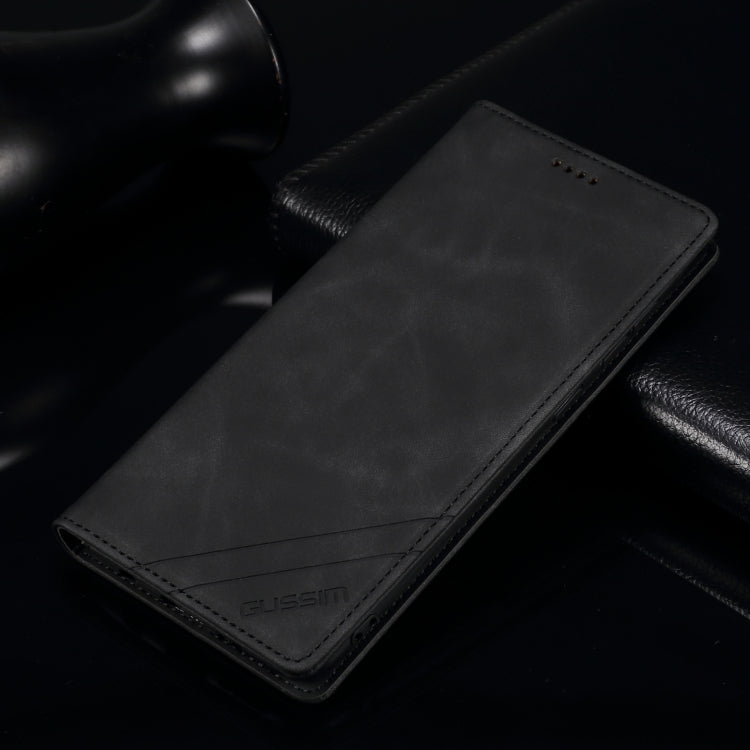 For iPhone 12 mini GUSSIM GS-001 Business Style Horizontal Flip Skin Feel PU Leather Case with Holder & Card Slots & Wallet & Photo Frame (Black) - HoMEdemic™ 