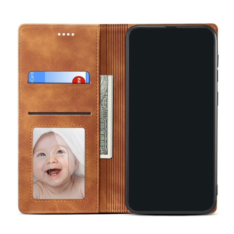 For iPhone 12 / 12 Pro GUSSIM GS-001 Business Style Horizontal Flip Skin Feel PU Leather Case with Holder & Card Slots & Wallet & Photo Frame(Brown) - HoMEdemic™ 