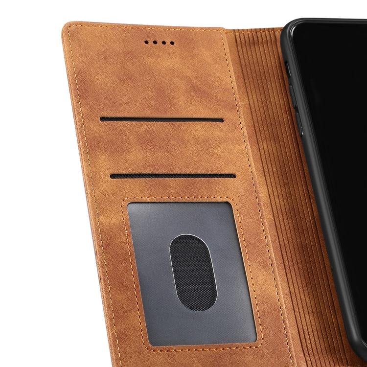 For iPhone 12 / 12 Pro GUSSIM GS-001 Business Style Horizontal Flip Skin Feel PU Leather Case with Holder & Card Slots & Wallet & Photo Frame(Brown) - HoMEdemic™ 