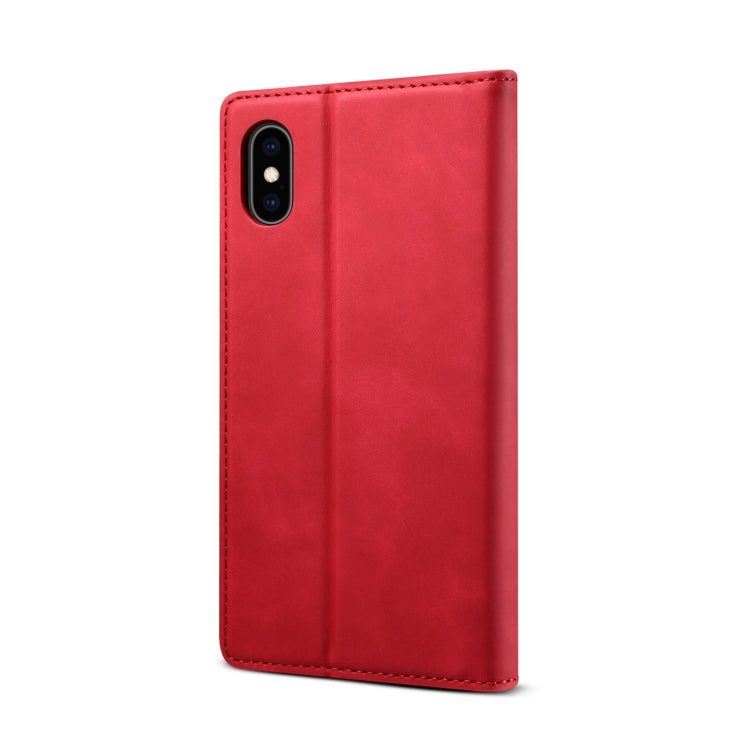 For iPhone X / XS GUSSIM GS-001 Business Style Horizontal Flip Skin Feel PU Leather Case with Holder & Card Slots & Wallet & Photo Frame(Red) - HoMEdemic™ 