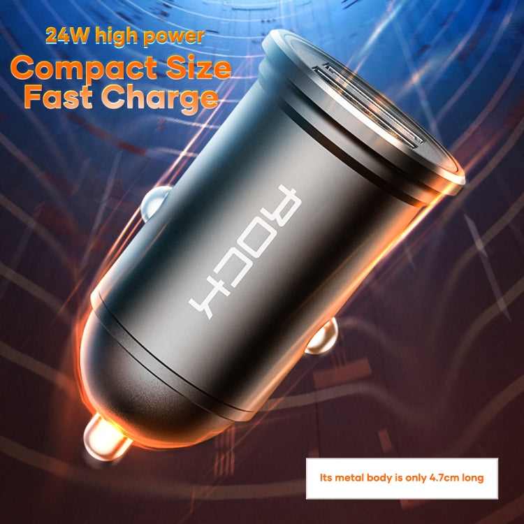 ROCK H11 4.8A 24W Mini Dual USB Car Charger(Black) - HoMEdemic™ 