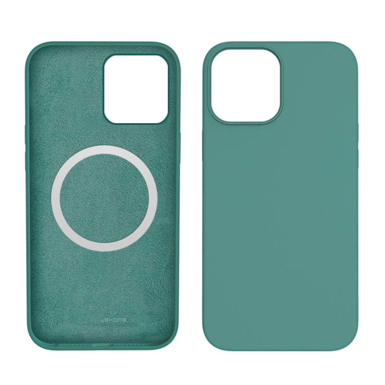 For iPhone 12 / 12 Pro WK WPC-005 iDeal Series Magnetic Liquid Silicone Full Coverage Shockproof Magsafe Case with Magsafe Charging Magnet(Green) - HoMEdemic™ 