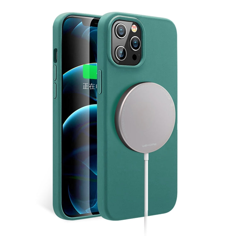 For iPhone 12 / 12 Pro WK WPC-005 iDeal Series Magnetic Liquid Silicone Full Coverage Shockproof Magsafe Case with Magsafe Charging Magnet(Blue) - HoMEdemic™ 