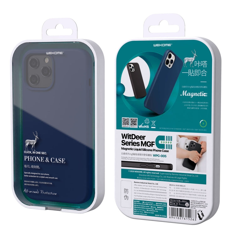 For iPhone 12 / 12 Pro WK WPC-005 iDeal Series Magnetic Liquid Silicone Full Coverage Shockproof Magsafe Case with Magsafe Charging Magnet(Green) - HoMEdemic™ 