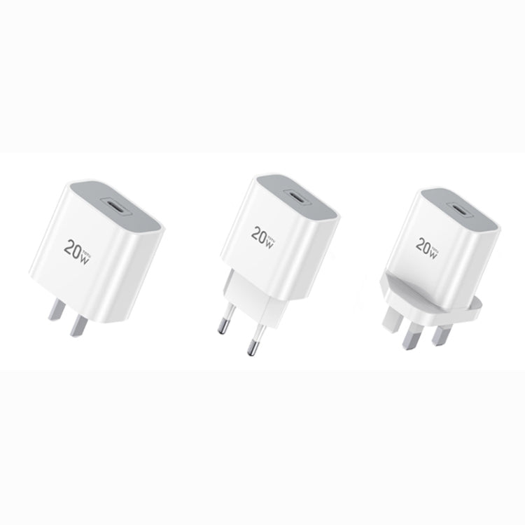 TOTUDESIGN CACQ-011 Glory Series 20W Type-C / USB-C Fast Charging Travel Charger Power Adapter, UK Plug(White) - HoMEdemic™ 