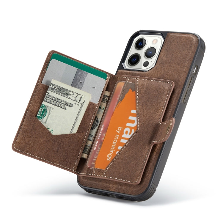For iPhone 12 mini JEEHOOD Retro Magnetic Detachable Protective Case with Wallet & Card Slot & Holder (Brown) - HoMEdemic™ 