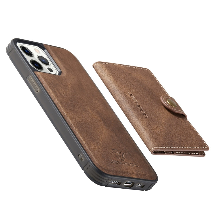 For iPhone 12 mini JEEHOOD Retro Magnetic Detachable Protective Case with Wallet & Card Slot & Holder (Brown) - HoMEdemic™ 