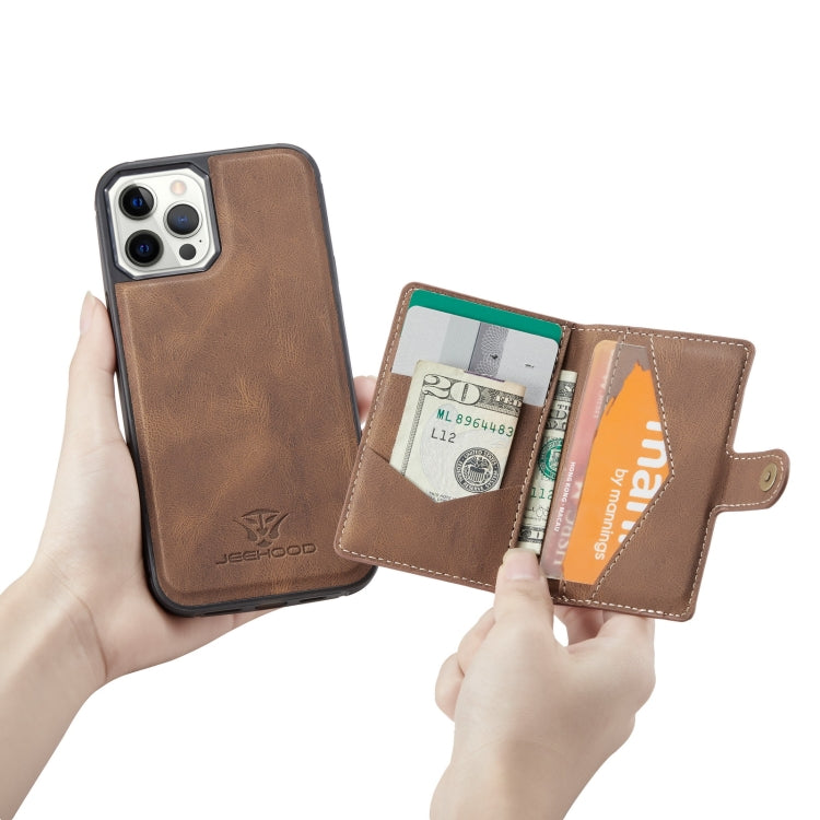 For iPhone 12 mini JEEHOOD Retro Magnetic Detachable Protective Case with Wallet & Card Slot & Holder (Brown) - HoMEdemic™ 