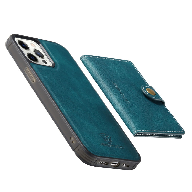 For iPhone 12 mini JEEHOOD Retro Magnetic Detachable Protective Case with Wallet & Card Slot & Holder (Blue) - HoMEdemic™ 