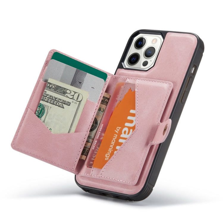 For iPhone 12 mini JEEHOOD Retro Magnetic Detachable Protective Case with Wallet & Card Slot & Holder (Pink) - HoMEdemic™ 