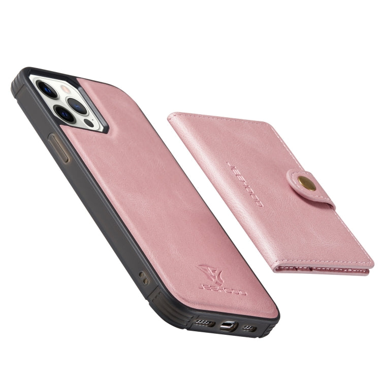 For iPhone 12 mini JEEHOOD Retro Magnetic Detachable Protective Case with Wallet & Card Slot & Holder (Pink) - HoMEdemic™ 