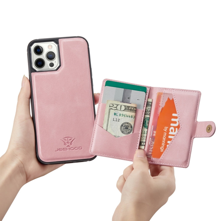 For iPhone 12 mini JEEHOOD Retro Magnetic Detachable Protective Case with Wallet & Card Slot & Holder (Pink) - HoMEdemic™ 