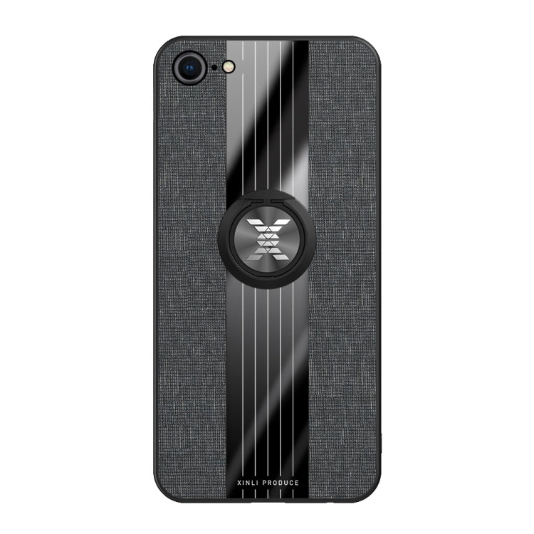 For iPhone 8  /7 XINLI Stitching Cloth Texture Shockproof TPU Protective Case with Ring Holder(Black) - HoMEdemic™ 