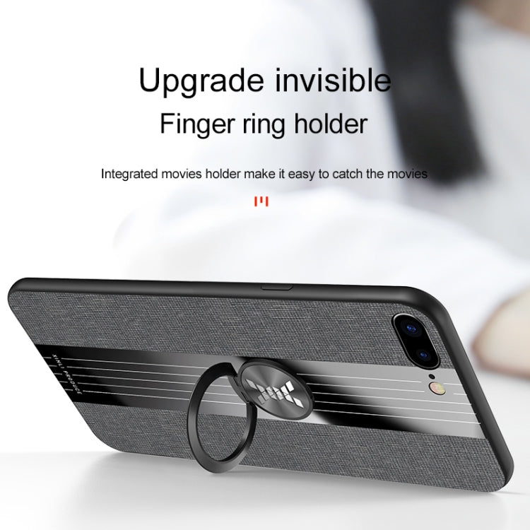 For iPhone 8  /7 XINLI Stitching Cloth Texture Shockproof TPU Protective Case with Ring Holder(Brown) - HoMEdemic™ 