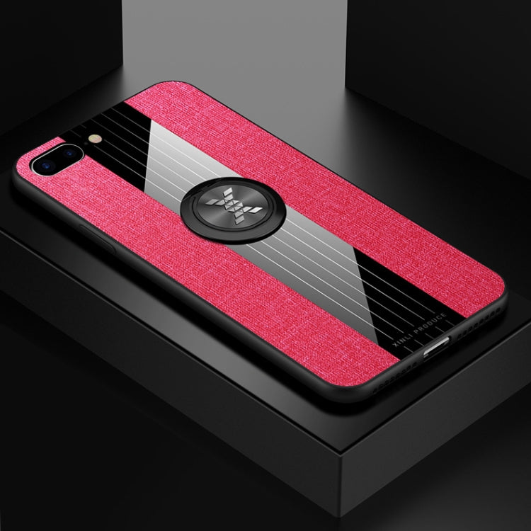 For iPhone 8 Plus /7 Plus XINLI Stitching Cloth Texture Shockproof TPU Protective Case with Ring Holder(Red) - HoMEdemic™ 
