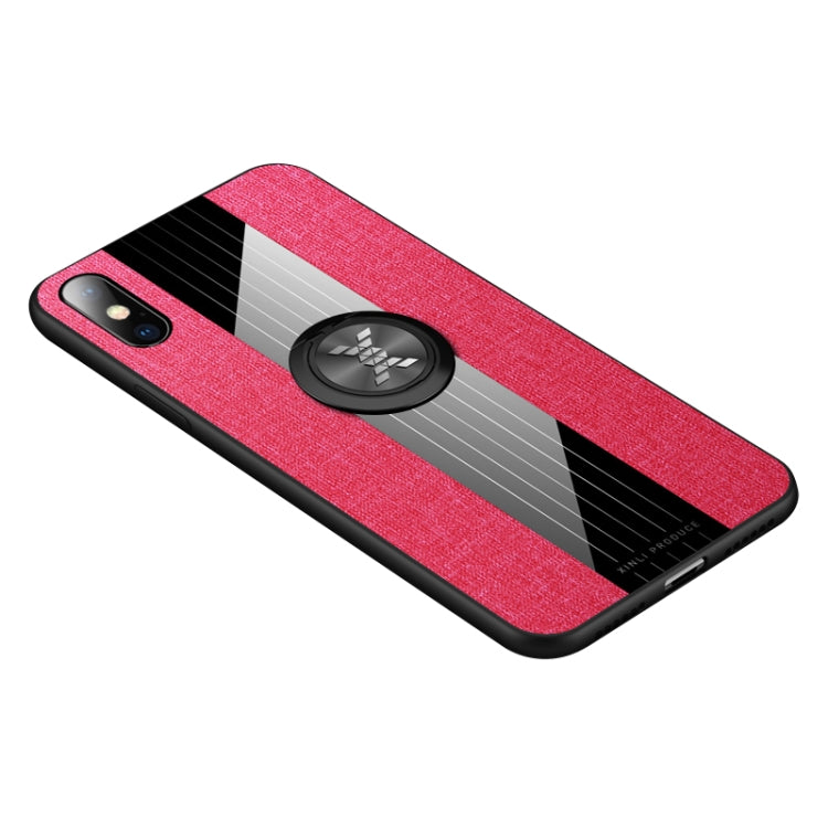 For iPhone X / XS XINLI Stitching Cloth Texture Shockproof TPU Protective Case with Ring Holder(Red) - HoMEdemic™ 