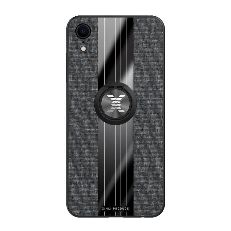 For iPhone XR XINLI Stitching Cloth Texture Shockproof TPU Protective Case with Ring Holder(Black) - HoMEdemic™ 