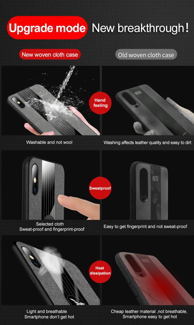For iPhone XR XINLI Stitching Cloth Texture Shockproof TPU Protective Case with Ring Holder(Brown) - HoMEdemic™ 