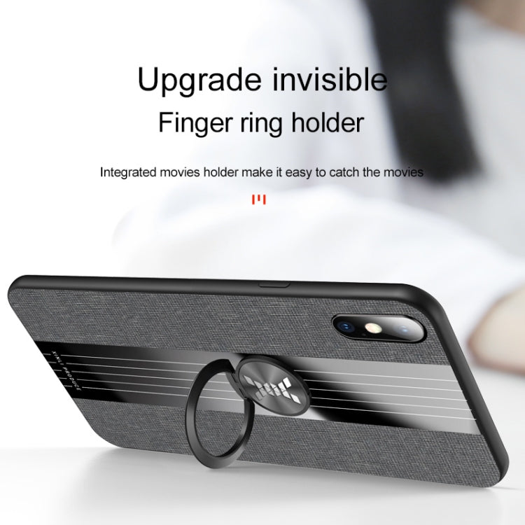 For iPhone XR XINLI Stitching Cloth Texture Shockproof TPU Protective Case with Ring Holder(Brown) - HoMEdemic™ 