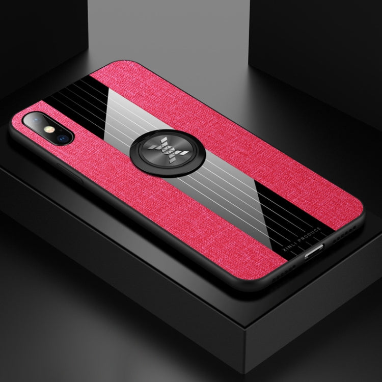 For iPhone XR XINLI Stitching Cloth Texture Shockproof TPU Protective Case with Ring Holder(Red) - HoMEdemic™ 