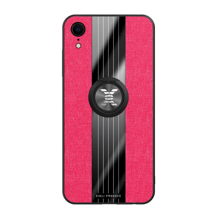 For iPhone XR XINLI Stitching Cloth Texture Shockproof TPU Protective Case with Ring Holder(Red) - HoMEdemic™ 