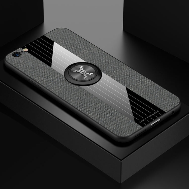 For iPhone 6 / 6s XINLI Stitching Cloth Texture Shockproof TPU Protective Case with Ring Holder(Grey) - HoMEdemic™ 
