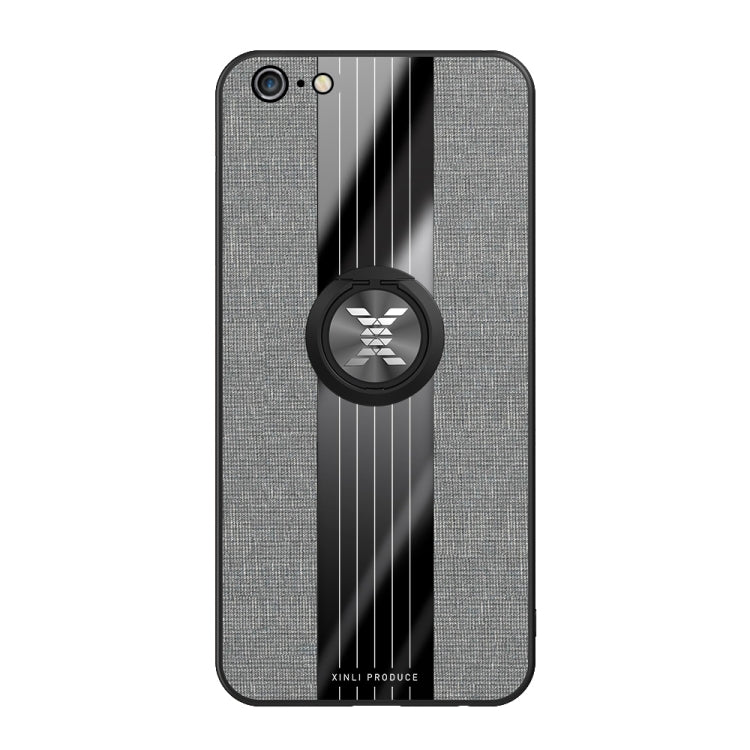 For iPhone 6 / 6s XINLI Stitching Cloth Texture Shockproof TPU Protective Case with Ring Holder(Grey) - HoMEdemic™ 