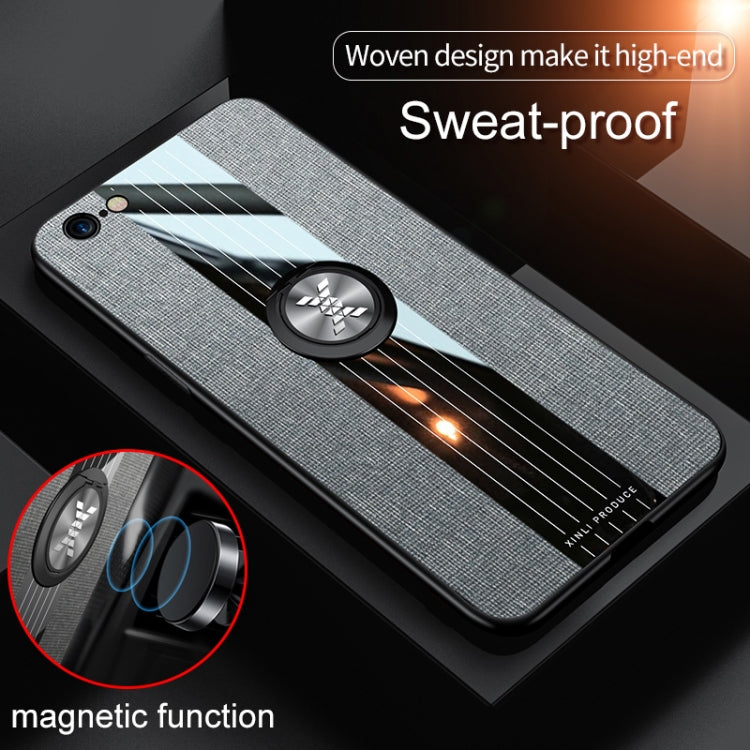 For iPhone 6 / 6s XINLI Stitching Cloth Texture Shockproof TPU Protective Case with Ring Holder(Brown) - HoMEdemic™ 
