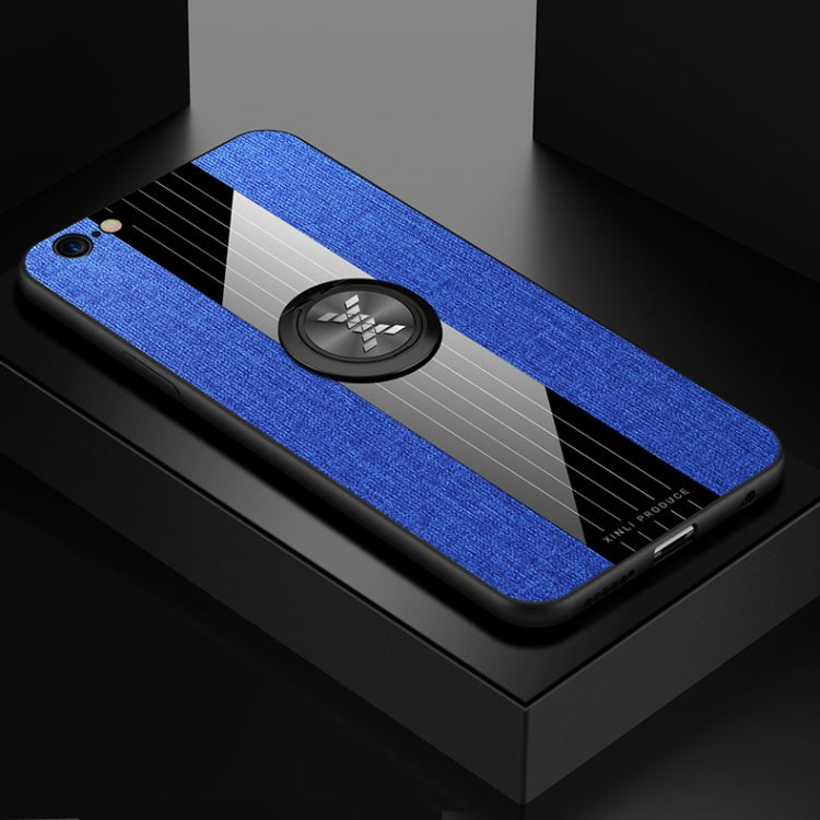 For iPhone 6 / 6s XINLI Stitching Cloth Texture Shockproof TPU Protective Case with Ring Holder(Blue) - HoMEdemic™ 