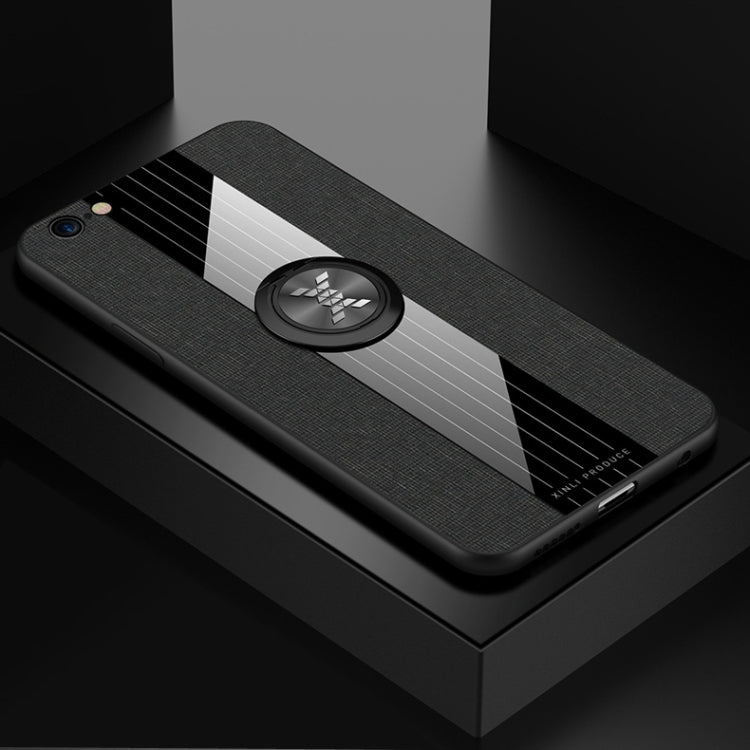For iPhone 6 Plus / 6s Plus XINLI Stitching Cloth Texture Shockproof TPU Protective Case with Ring Holder(Black) - HoMEdemic™ 