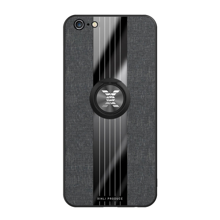 For iPhone 6 Plus / 6s Plus XINLI Stitching Cloth Texture Shockproof TPU Protective Case with Ring Holder(Black) - HoMEdemic™ 