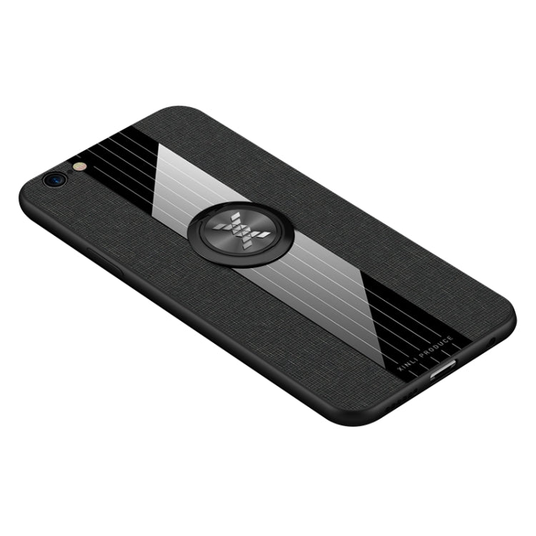 For iPhone 6 Plus / 6s Plus XINLI Stitching Cloth Texture Shockproof TPU Protective Case with Ring Holder(Black) - HoMEdemic™ 