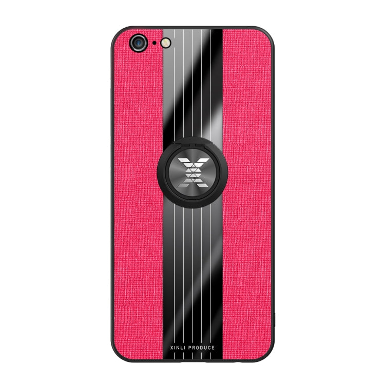For iPhone 6 Plus / 6s Plus XINLI Stitching Cloth Texture Shockproof TPU Protective Case with Ring Holder(Red) - HoMEdemic™ 