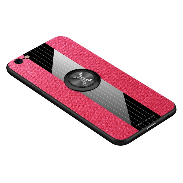 For iPhone 6 Plus / 6s Plus XINLI Stitching Cloth Texture Shockproof TPU Protective Case with Ring Holder(Red) - HoMEdemic™ 