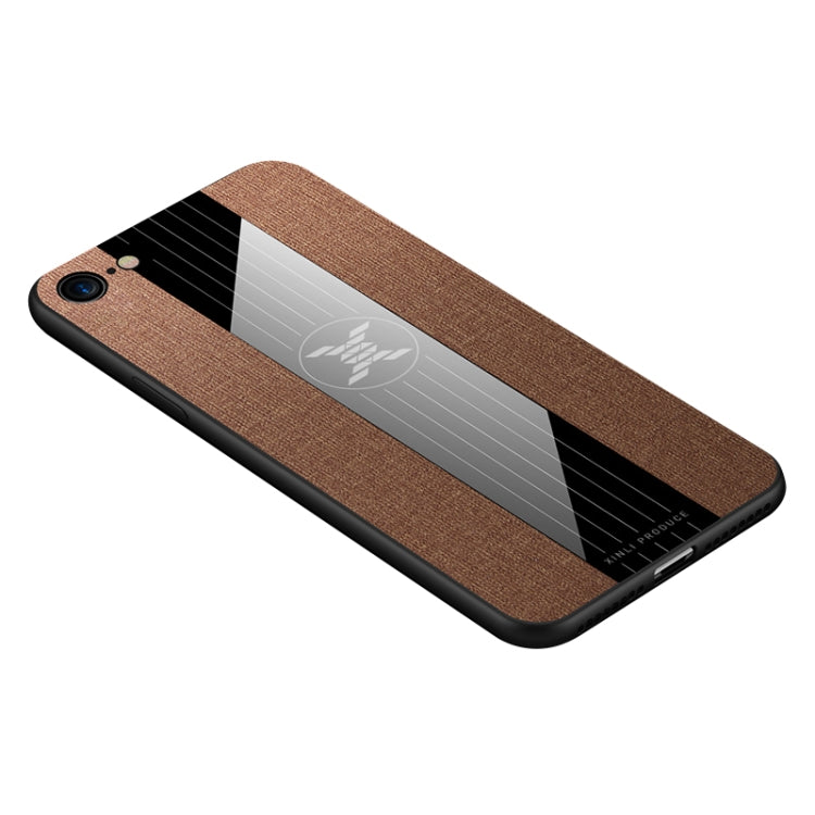 For iPhone SE 2022 / SE 2020 /  8 / 7 XINLI Stitching Cloth Texture Shockproof TPU Protective Case(Brown) - HoMEdemic™ 