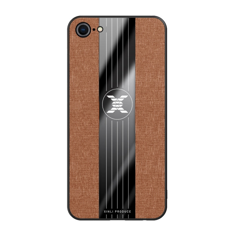 For iPhone SE 2022 / SE 2020 /  8 / 7 XINLI Stitching Cloth Texture Shockproof TPU Protective Case(Brown) - HoMEdemic™ 