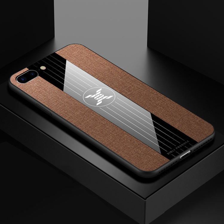 For iPhone 8 Plus & 7 Plus XINLI Stitching Cloth Texture Shockproof TPU Protective Case(Brown) - HoMEdemic™ 