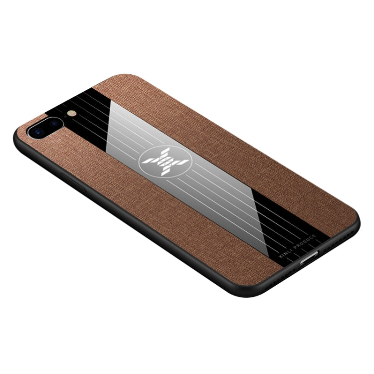 For iPhone 8 Plus & 7 Plus XINLI Stitching Cloth Texture Shockproof TPU Protective Case(Brown) - HoMEdemic™ 