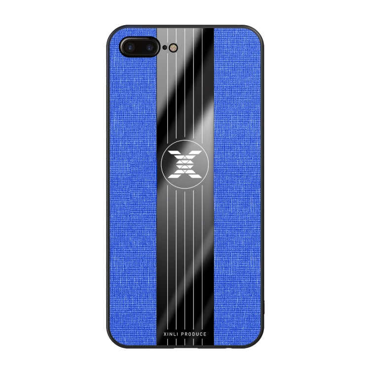 For iPhone 8 Plus & 7 Plus XINLI Stitching Cloth Texture Shockproof TPU Protective Case(Blue) - HoMEdemic™ 
