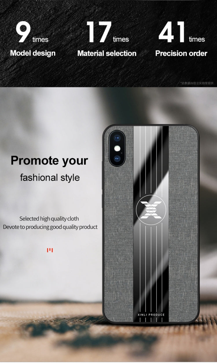 For iPhone XR XINLI Stitching Cloth Texture Shockproof TPU Protective Case(Blue) - HoMEdemic™ 