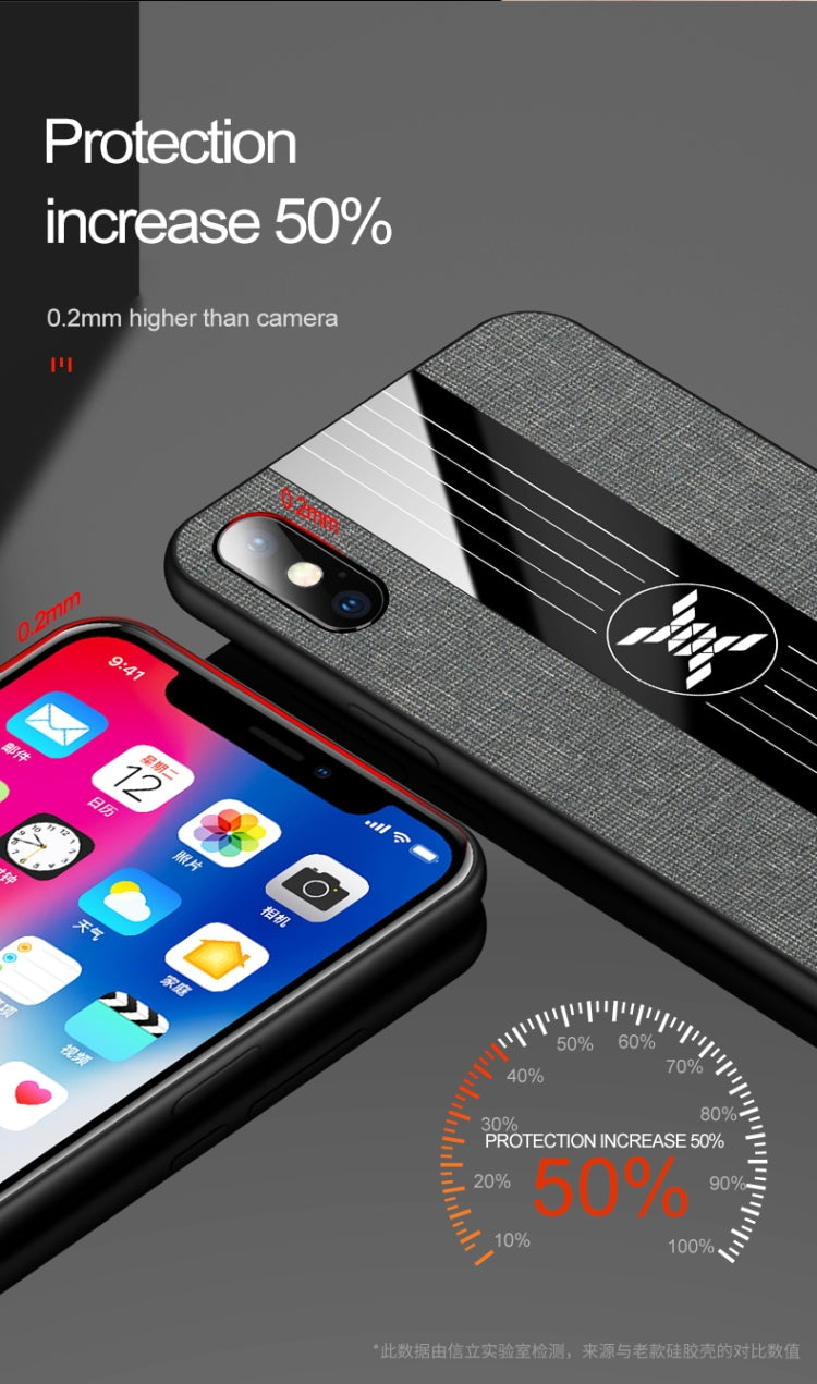 For iPhone XR XINLI Stitching Cloth Texture Shockproof TPU Protective Case(Blue) - HoMEdemic™ 
