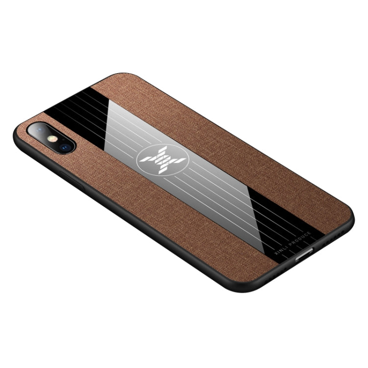 For iPhone X / XS XINLI Stitching Cloth Texture Shockproof TPU Protective Case(Brown) - HoMEdemic™ 