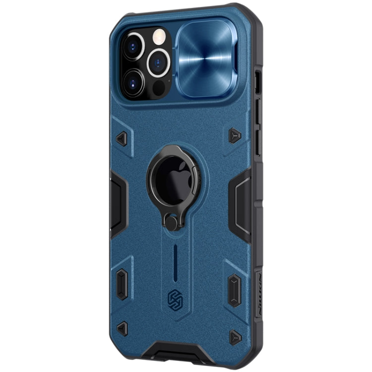 For iPhone 12 Pro Max NILLKIN Shockproof CamShield Armor Protective Case with Invisible Ring Holder(Blue) - HoMEdemic™ 