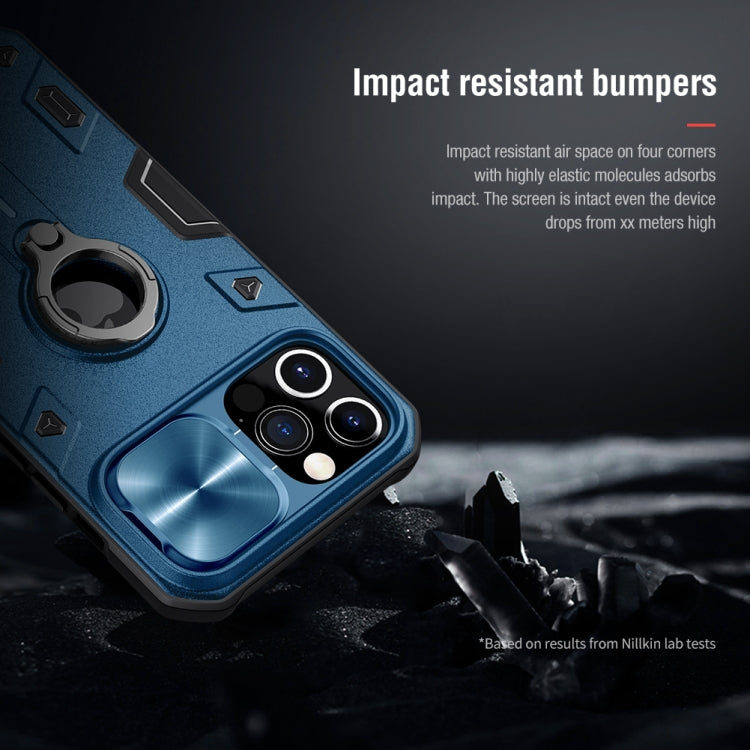 For iPhone 12 Pro Max NILLKIN Shockproof CamShield Armor Protective Case with Invisible Ring Holder(Blue) - HoMEdemic™ 