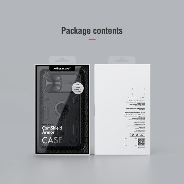 For iPhone 12 Pro Max NILLKIN Shockproof CamShield Armor Protective Case with Invisible Ring Holder(Blue) - HoMEdemic™ 