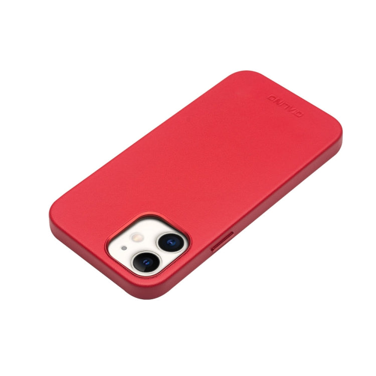 For iPhone 12 mini QIALINO Nappa Leather Shockproof Magsafe Case (Red) - HoMEdemic™ 