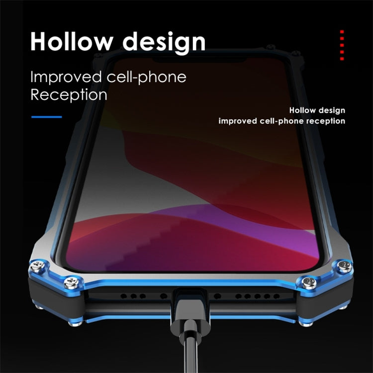 For iPhone 11 Pro R-JUST Shockproof Dustproof Armor Metal Protective Case(Blue) - HoMEdemic™ 