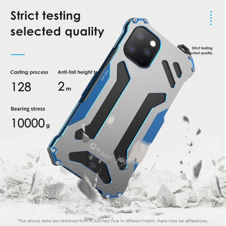 For iPhone 11 R-JUST Shockproof Dustproof Armor Metal Protective Case(Blue) - HoMEdemic™ 